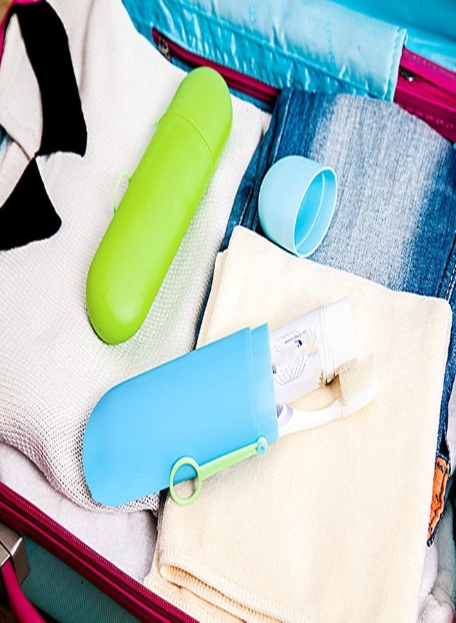 PUTHAK Plastic 2 Pcs Toothbrush Toothpaste Travel Container Cases, Toothbrush Case Storage Box Holder With Hanger, Portable Spoon Fork Storage Case For Travel, Family, Camping, School-Multicolor - Image 2